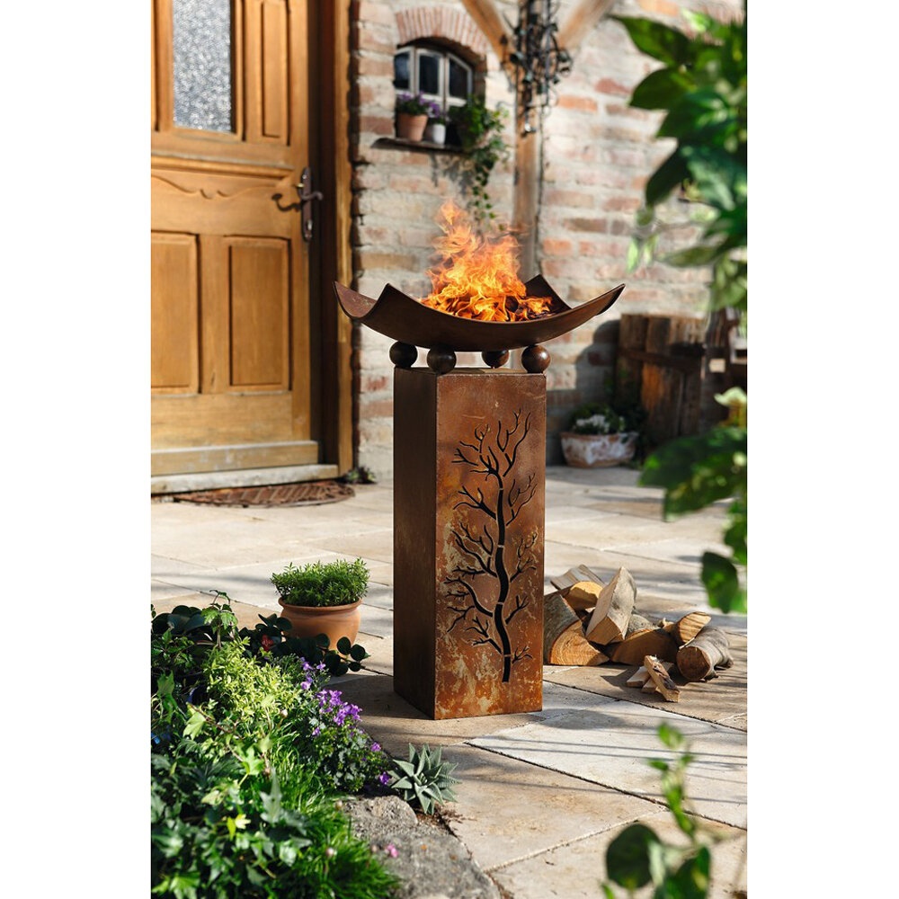 Luann 29.5'' H x 15.75'' W Iron Outdoor Fire Column