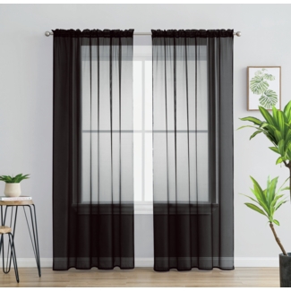 Luciano Polyester Sheer Curtain Pair
