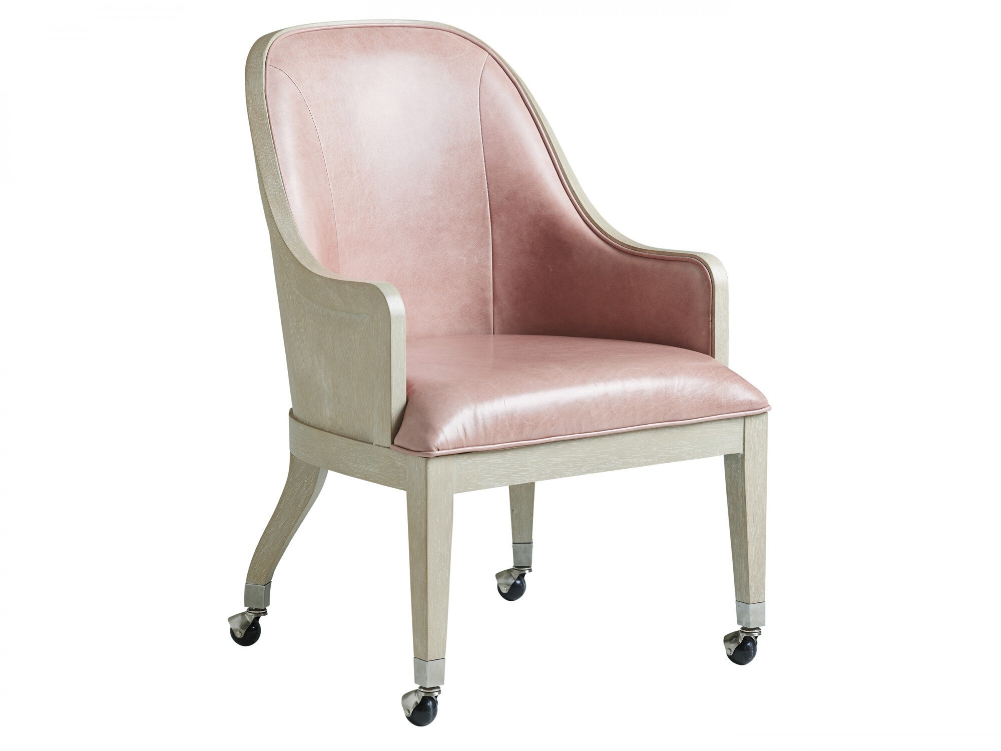 Maddox Leather Arm Chair in Pink