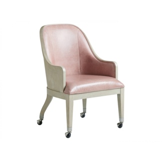 Maddox Leather Arm Chair in Pink