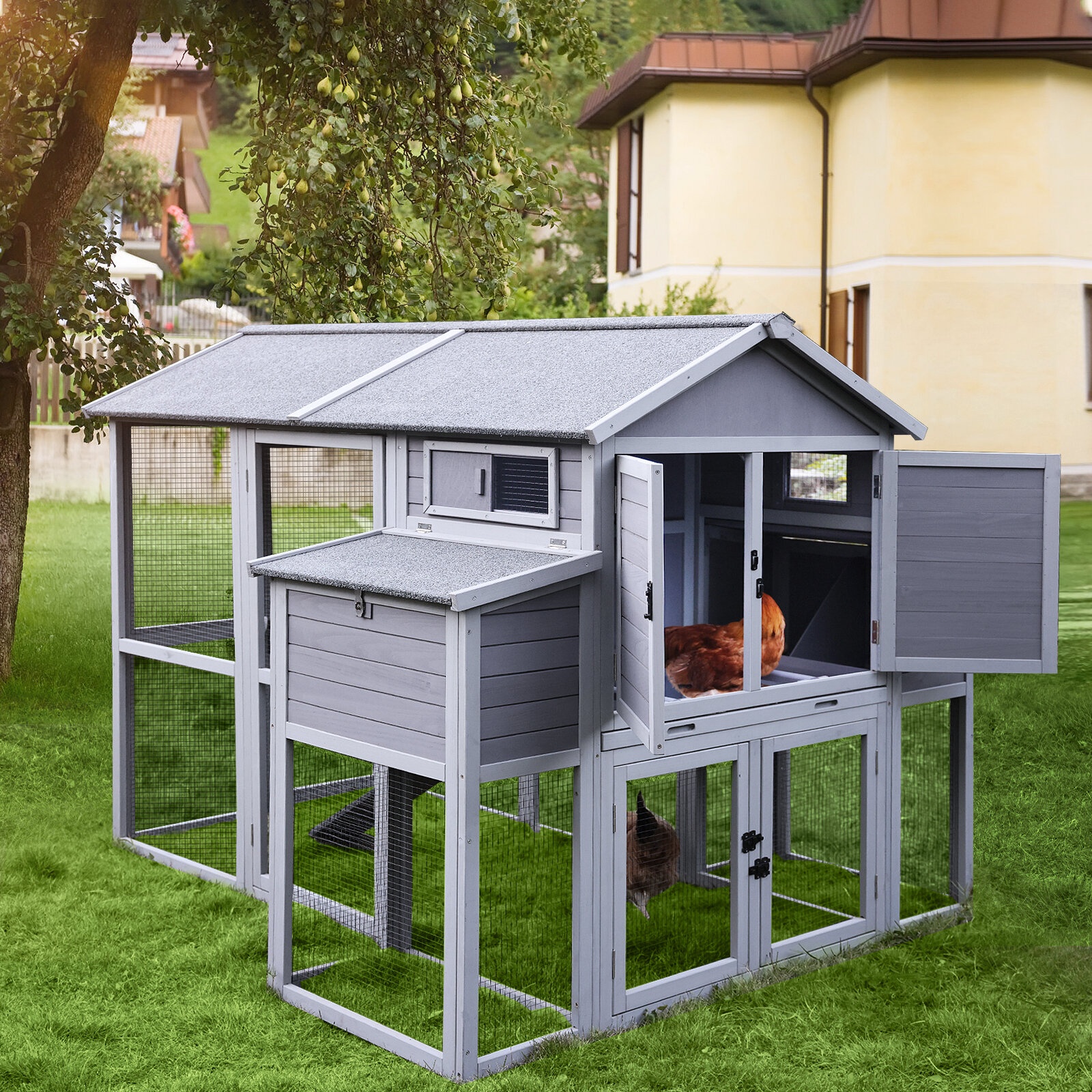 Maggiemae 27 Square Feet Chicken Coop with Chicken Run