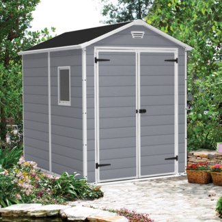 Manor 6 x 8 FT Vertical Storage Shed Made Of Extremely Durable Resin with Ventilation
