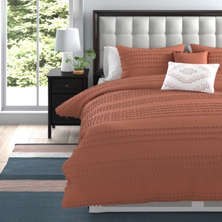 Marilla Cotton Clip Pom Pom Jacquard Gauze 5-Piece Comforter Set