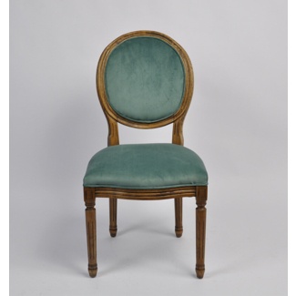 Marland Velvet King Louis Back Side Chair in Teal
