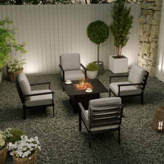 Martha Stewart Metal 4 - Person Seating Group with Cushions