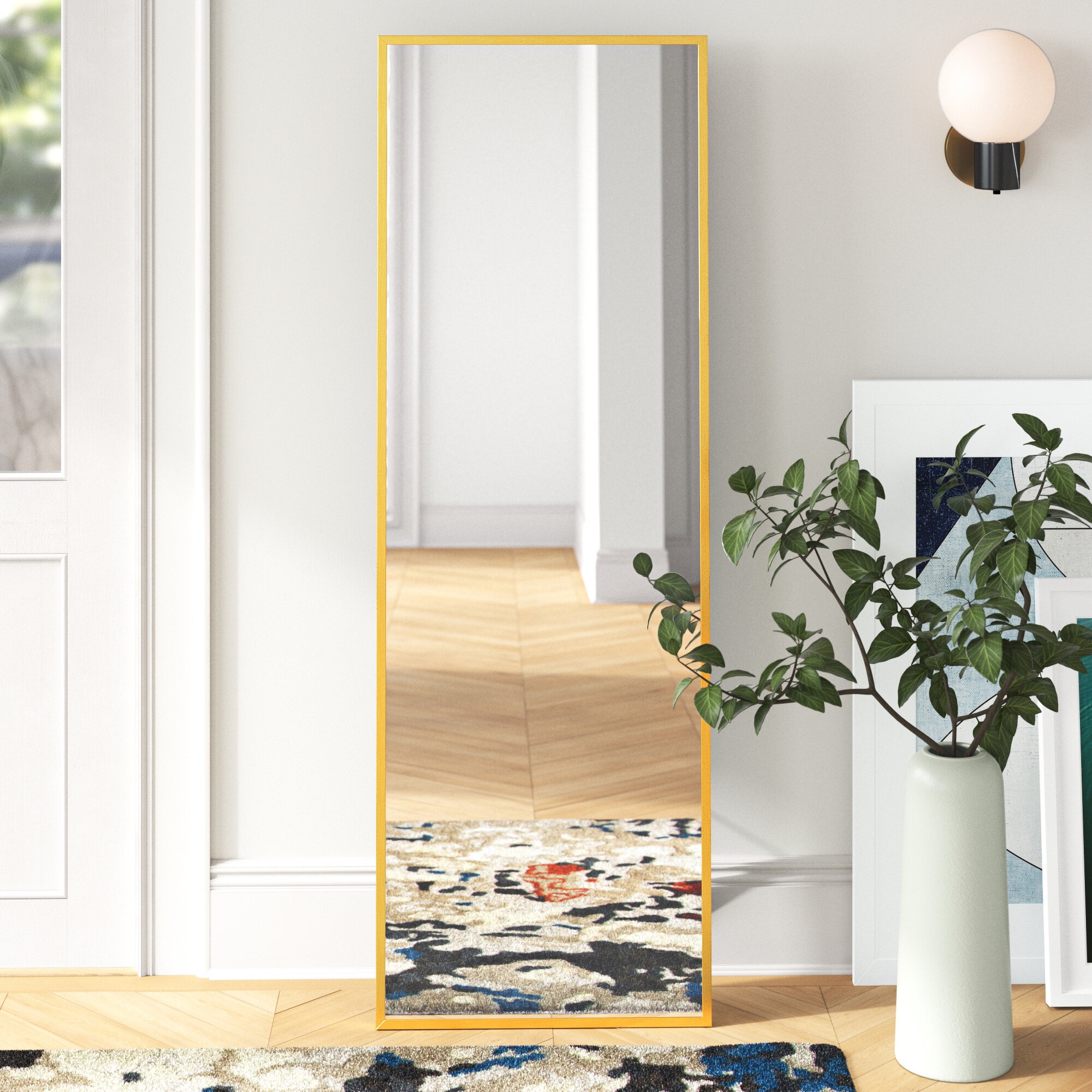 Edge Brass Standing Mirror + Reviews