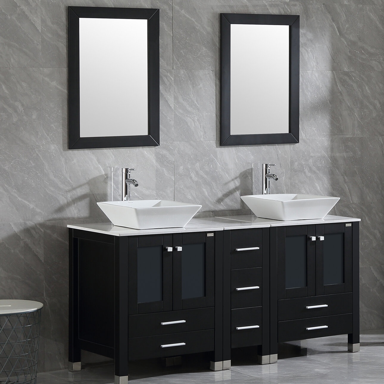 Martinus 61'' Double Bathroom Vanity Set with Mirror