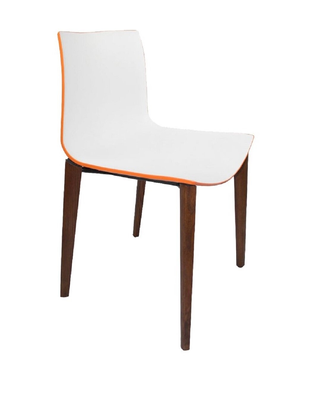 Marty Folding Side Chair in White, Orange