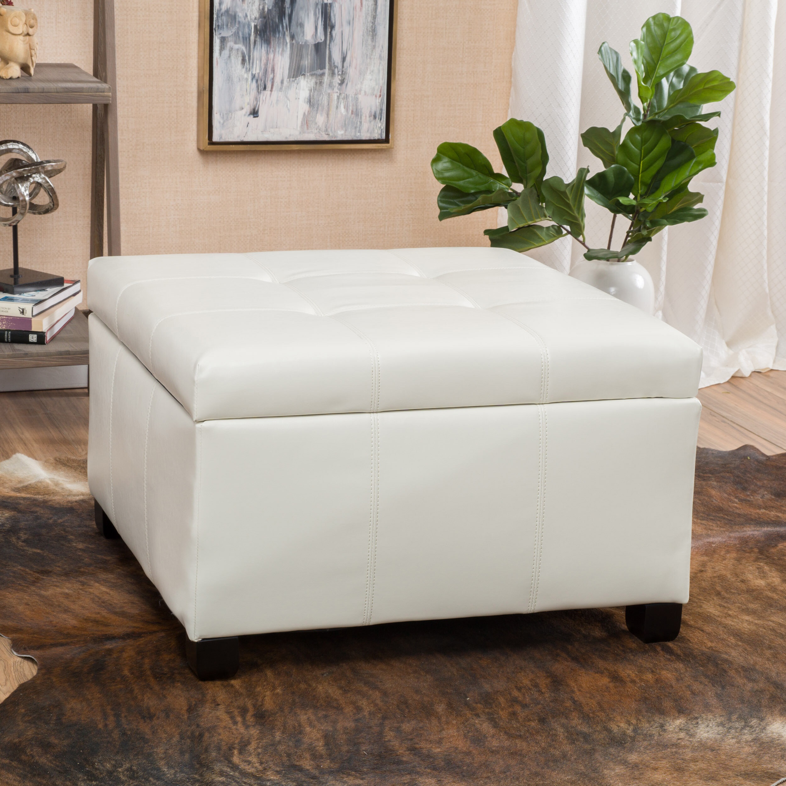 Massey Vegan Leather Ottoman
