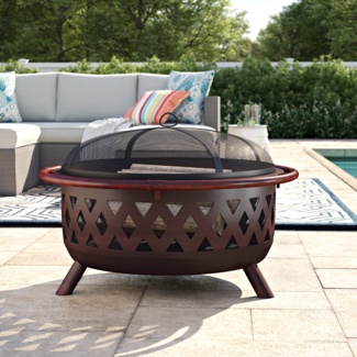 Mast 24'' H x 36'' W Steel Wood Burning Outdoor Fire Pit