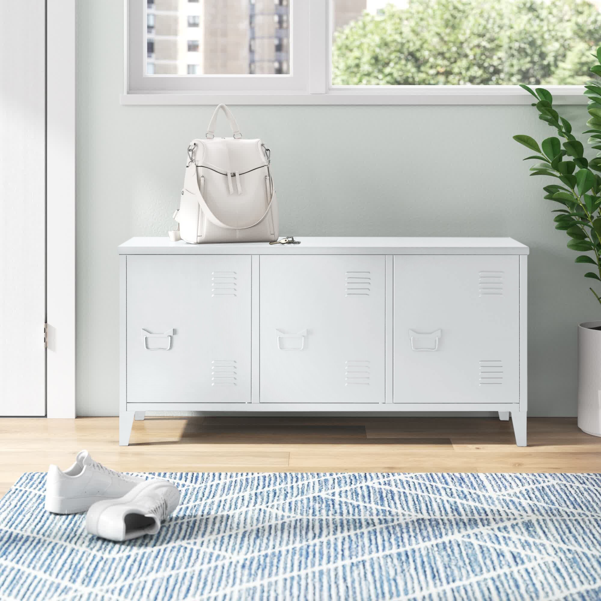 Matapouri Shoe Storage 12 Pairs Metal Shoe Storage Cabinet