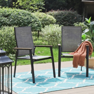 Mcgahan Stacking Aluminum Patio Dining Armchair