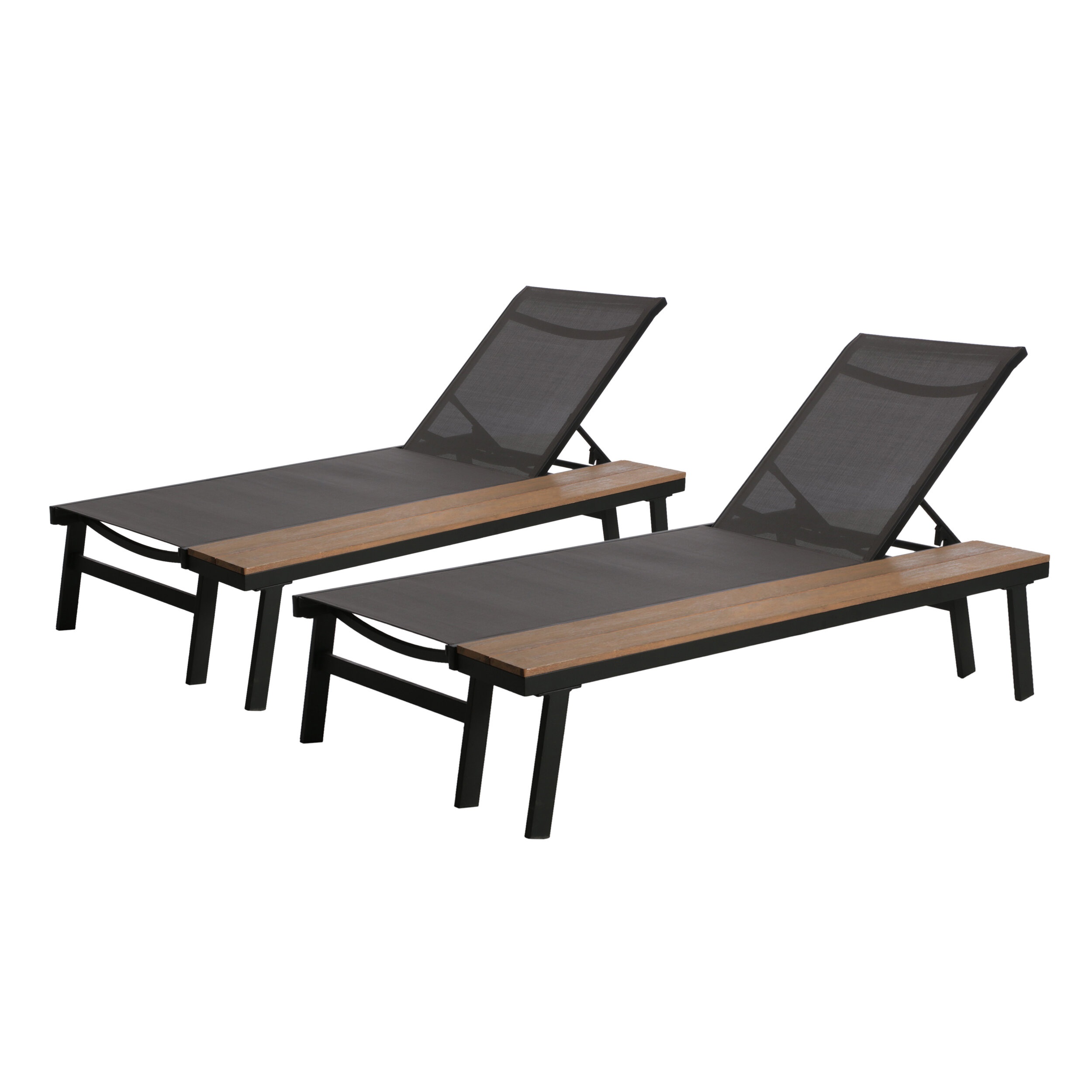 Mcmanis 77.16'' Long Reclining Eucalyptus Chaise Lounge Set