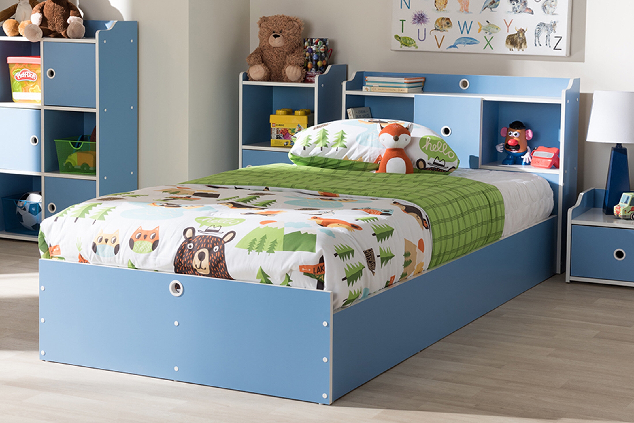 Mcquade Twin Panel Bed with Shelves by Harriet Bee