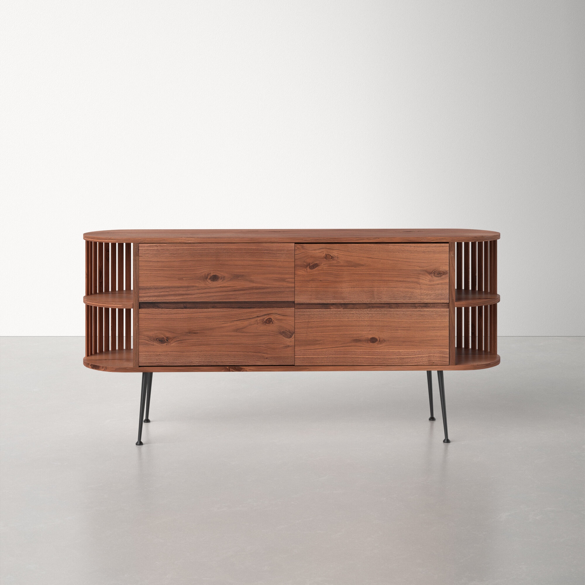 Michale 62.5'' Wide Walnut Solid Wood Sideboard