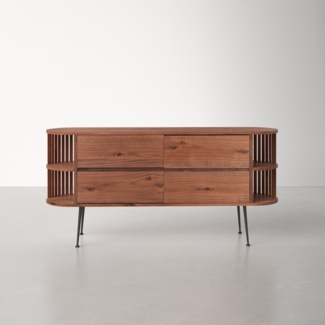Michale 62.5'' Wide Walnut Solid Wood Sideboard