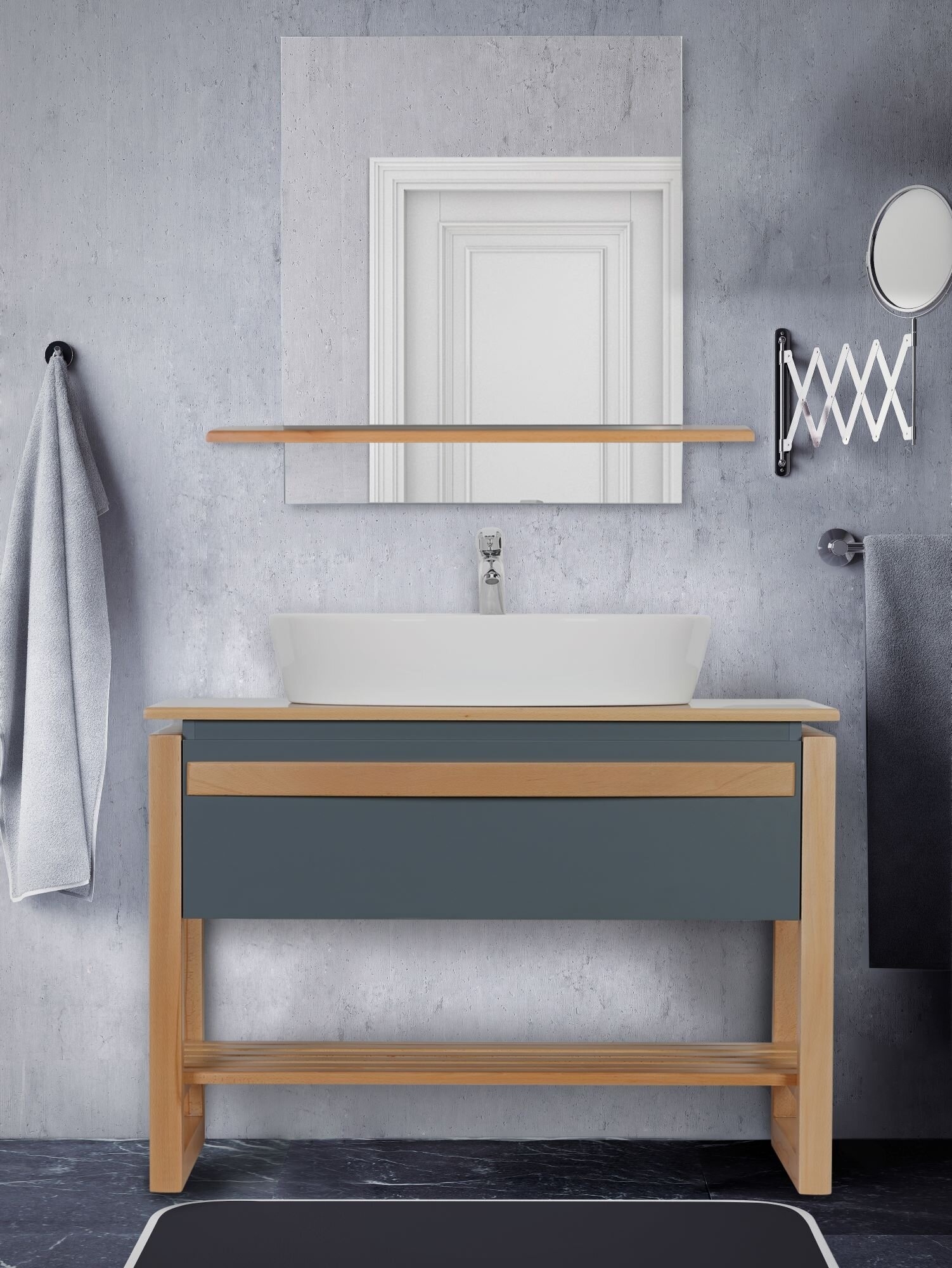 Mikhajlo 40'' Free-standing Single Bathroom Vanity with Ceramic Vanity Top