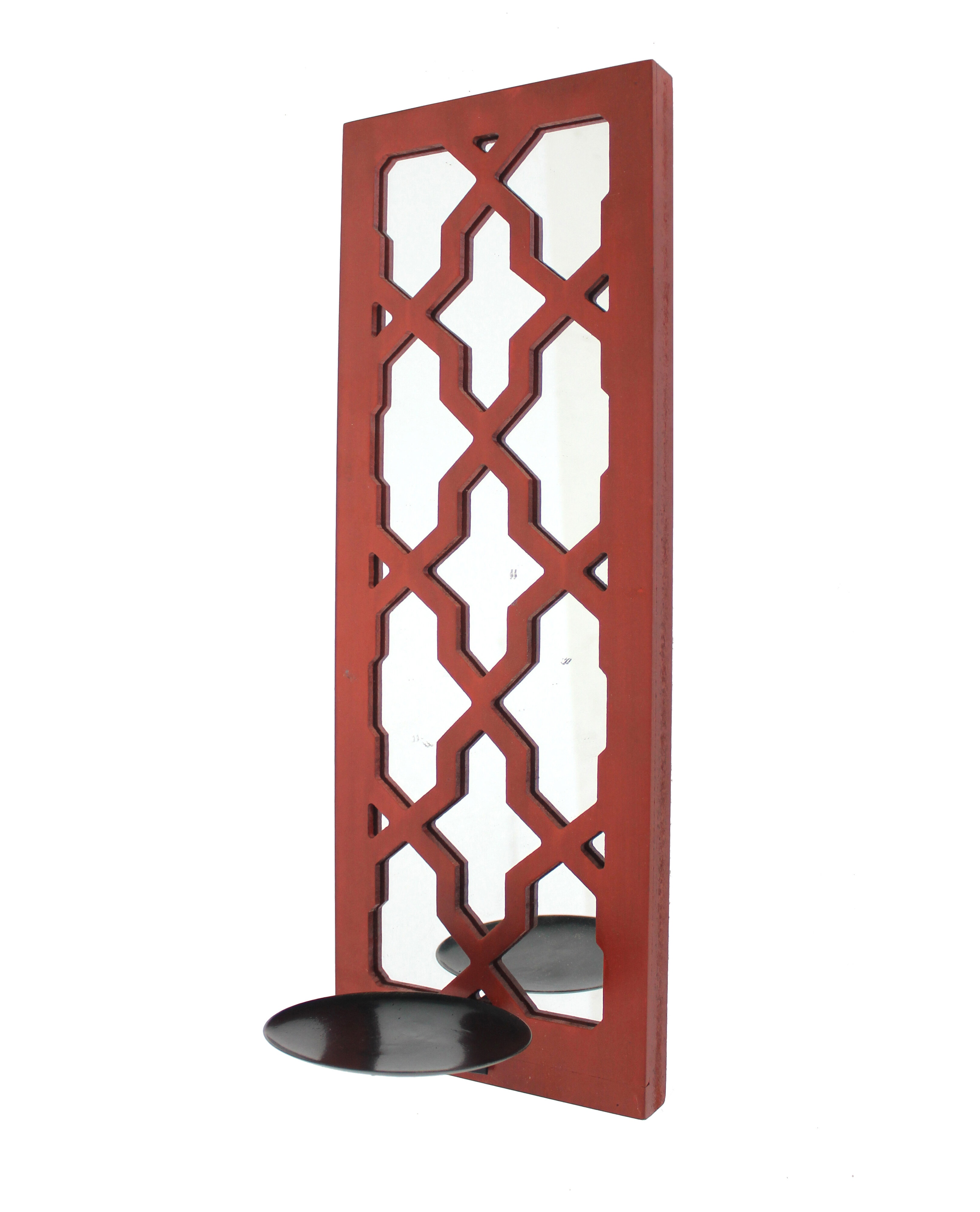 Minimalist Metal Sconce Candle with Mirror