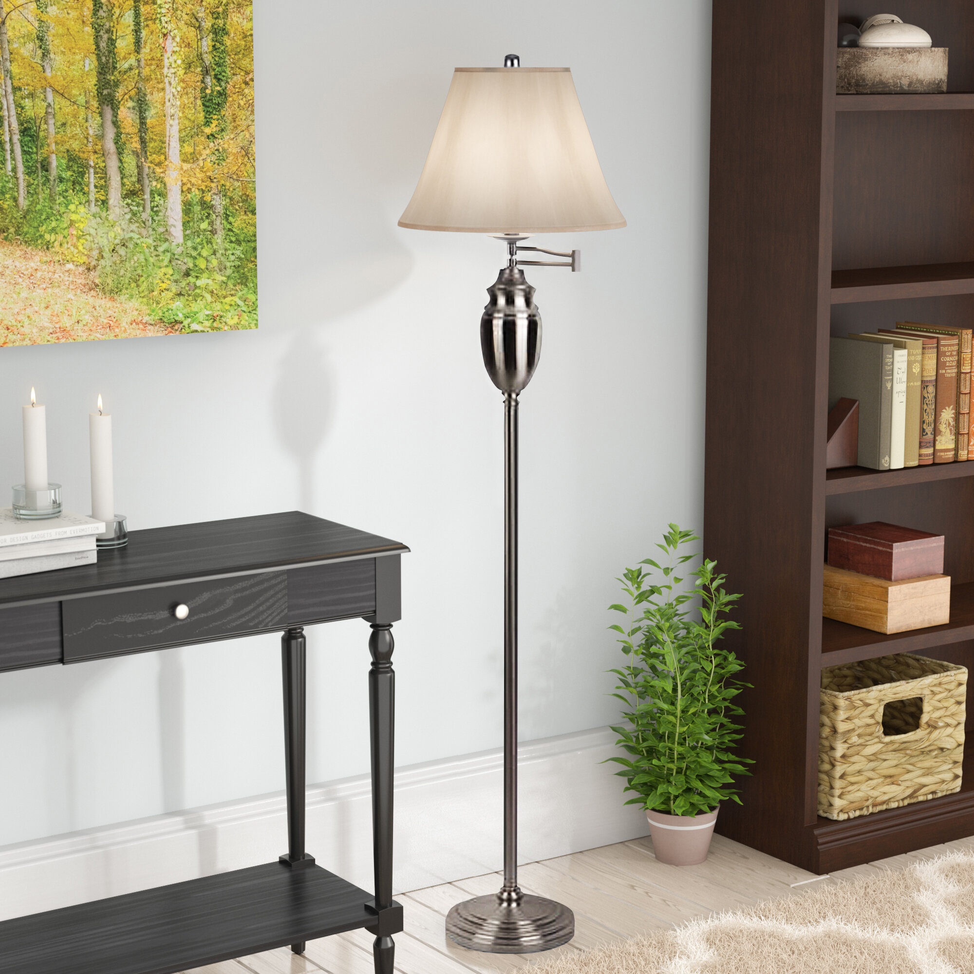 Mitchem 59" Swing Arm Floor Lamp