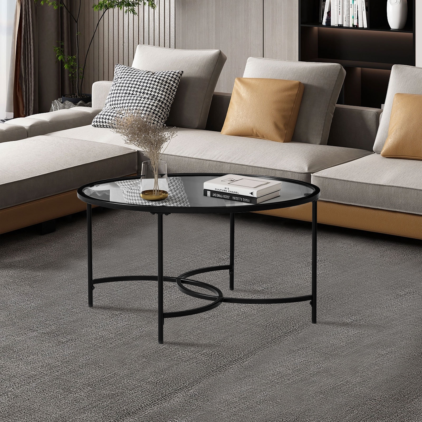 Modern Clear Tempered Glass Coffee Table