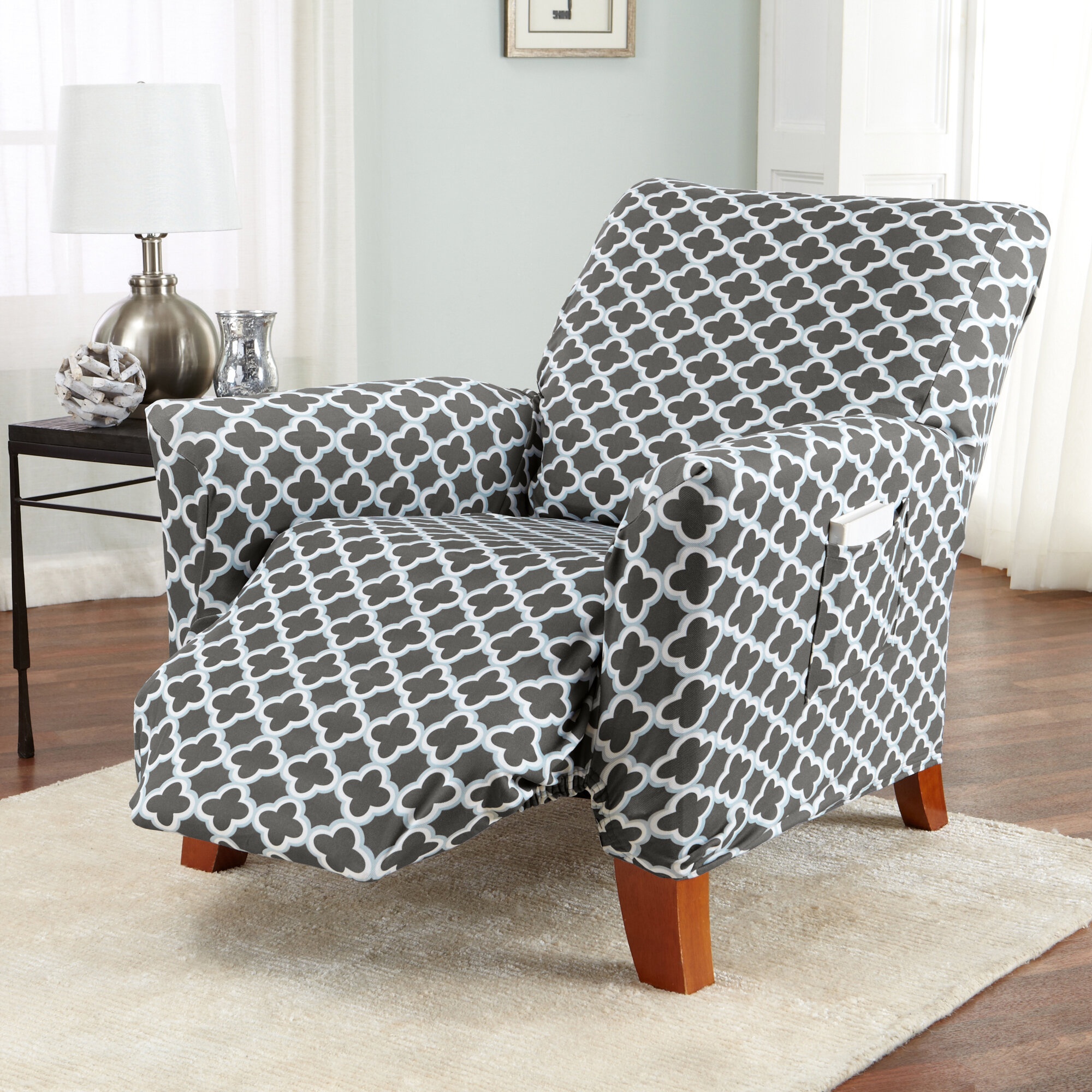 Moller Printed Box Cushion Recliner Slipcover