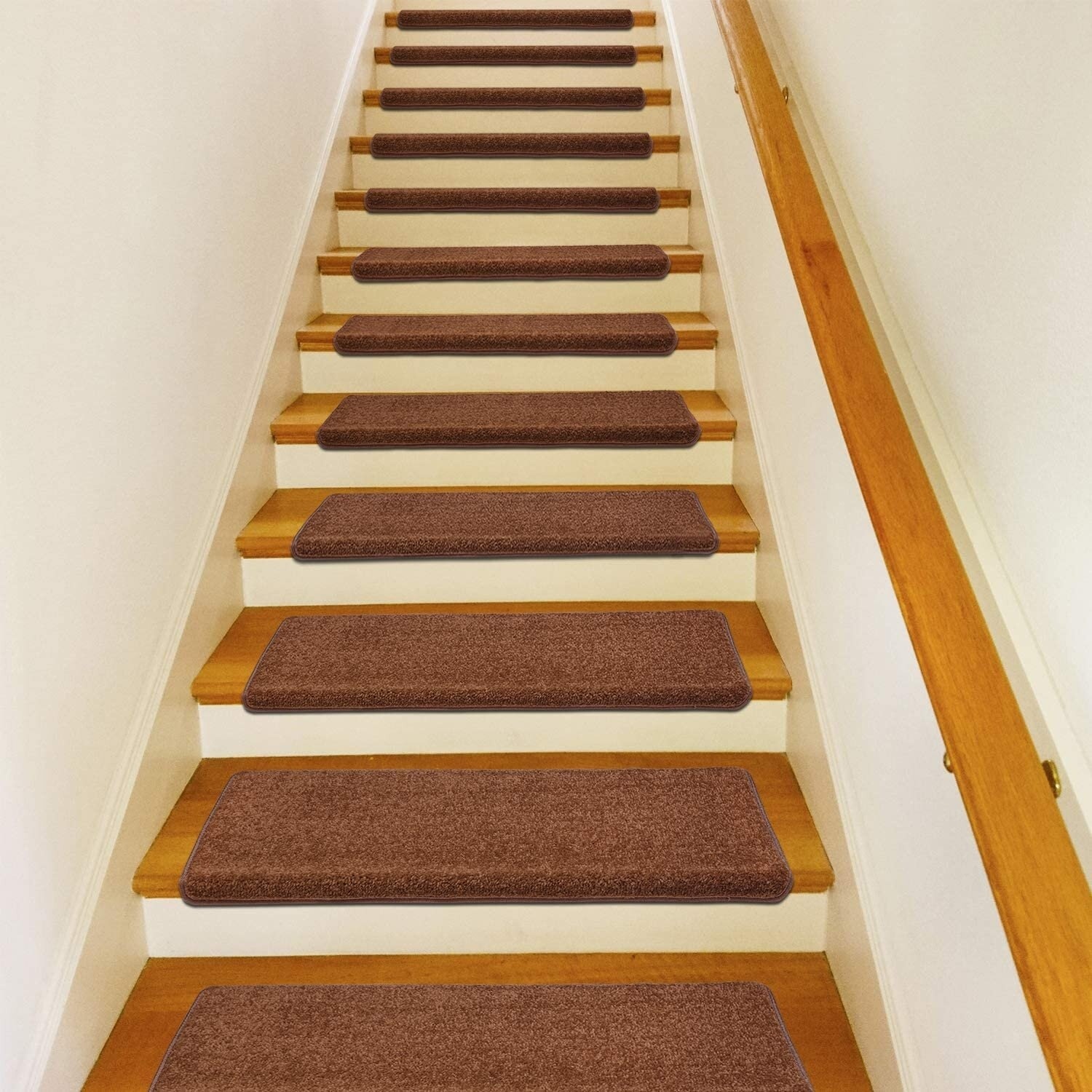 Green Stair Treads with Landing Mat - Tape-Free - 15 Pk