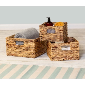 Storage Baskets Foldable Mini Square Natural Linen & Cotton Fabric Storage  Bins Simple Desk Shelf Baskets Organizers - Set Of 4 Organizer Storage Bags