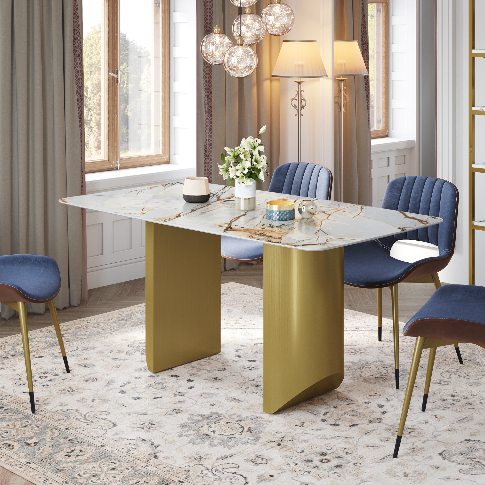 Mumbai 63'' Sintered Stone Dining Table