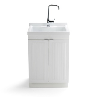  QQXX Laundry Sink with Cabinet,31inch Deluxe Laundry