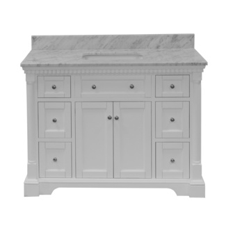 Myron 48'' Free-standing Single Bathroom Vanity with Authentic Marble Vanity Top