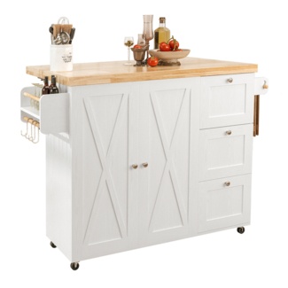 Nacimo 45.3'' Wide Rolling Kitchen Island with Solid Wood Top