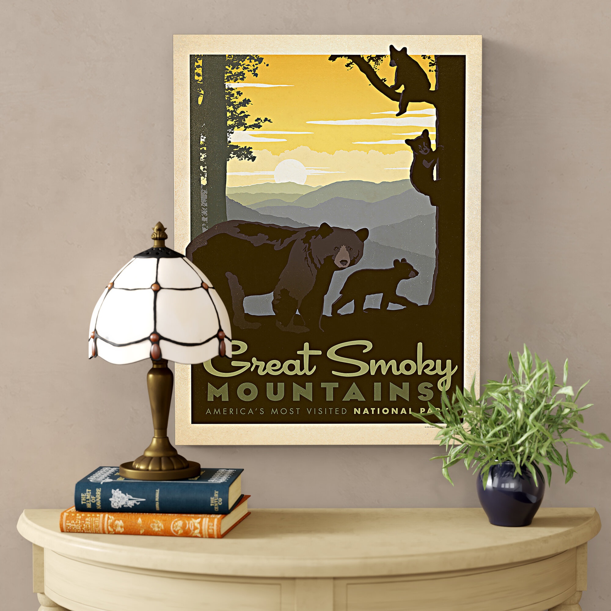 National Park Great Smoky Mountains Bear Family by Joel Anderson - Unframed Advertisements