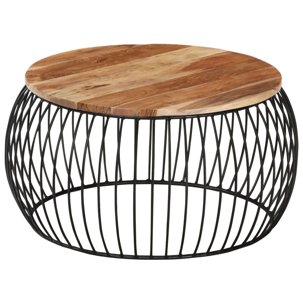Navarrette Coffee Table Accent Table Wood Top Round Multi Materials