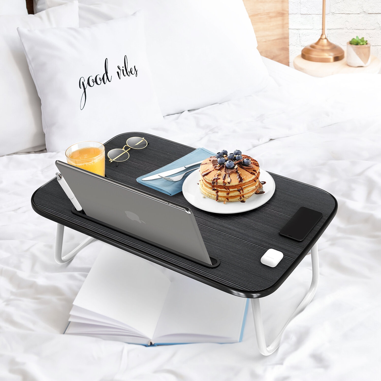 Multifunction Laptop Stand Pillow Knee Wooden Table Bed Holder Portable  Laptop Desk