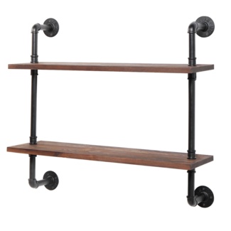 Wall Mounted Brushed Brass Shelves: 30 Inches Wide by 36 Inches High by 12  Inches Deep. 
