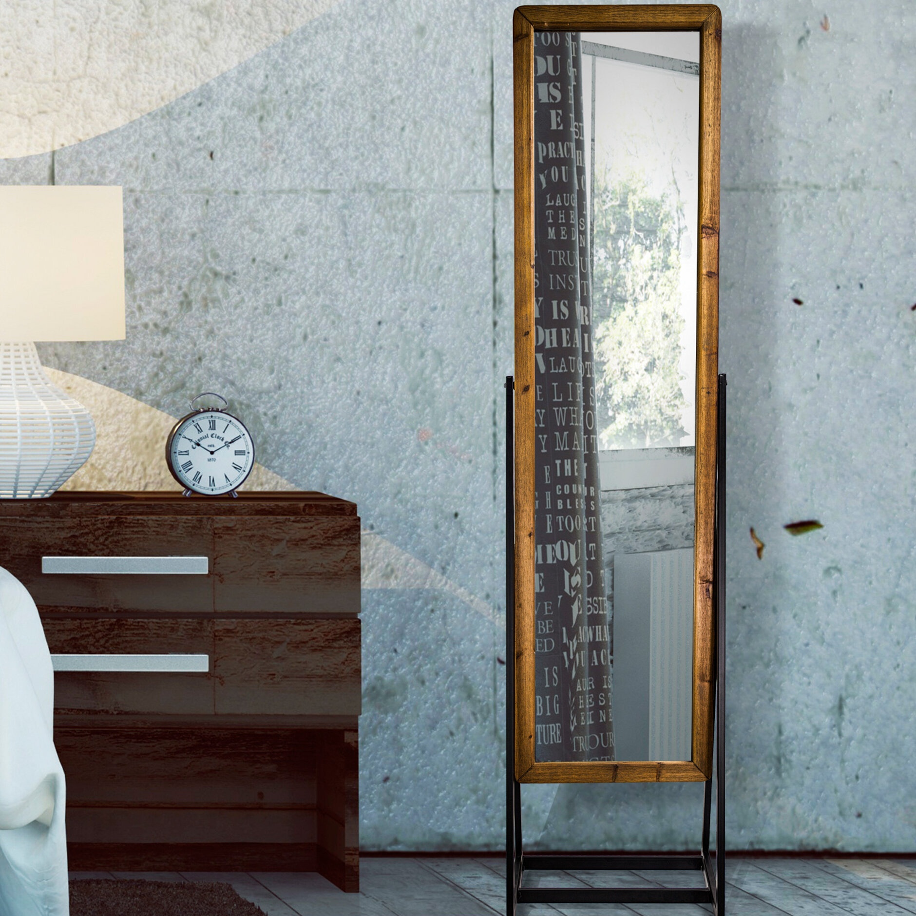 Northam Rectangle Wood Floor Mirror