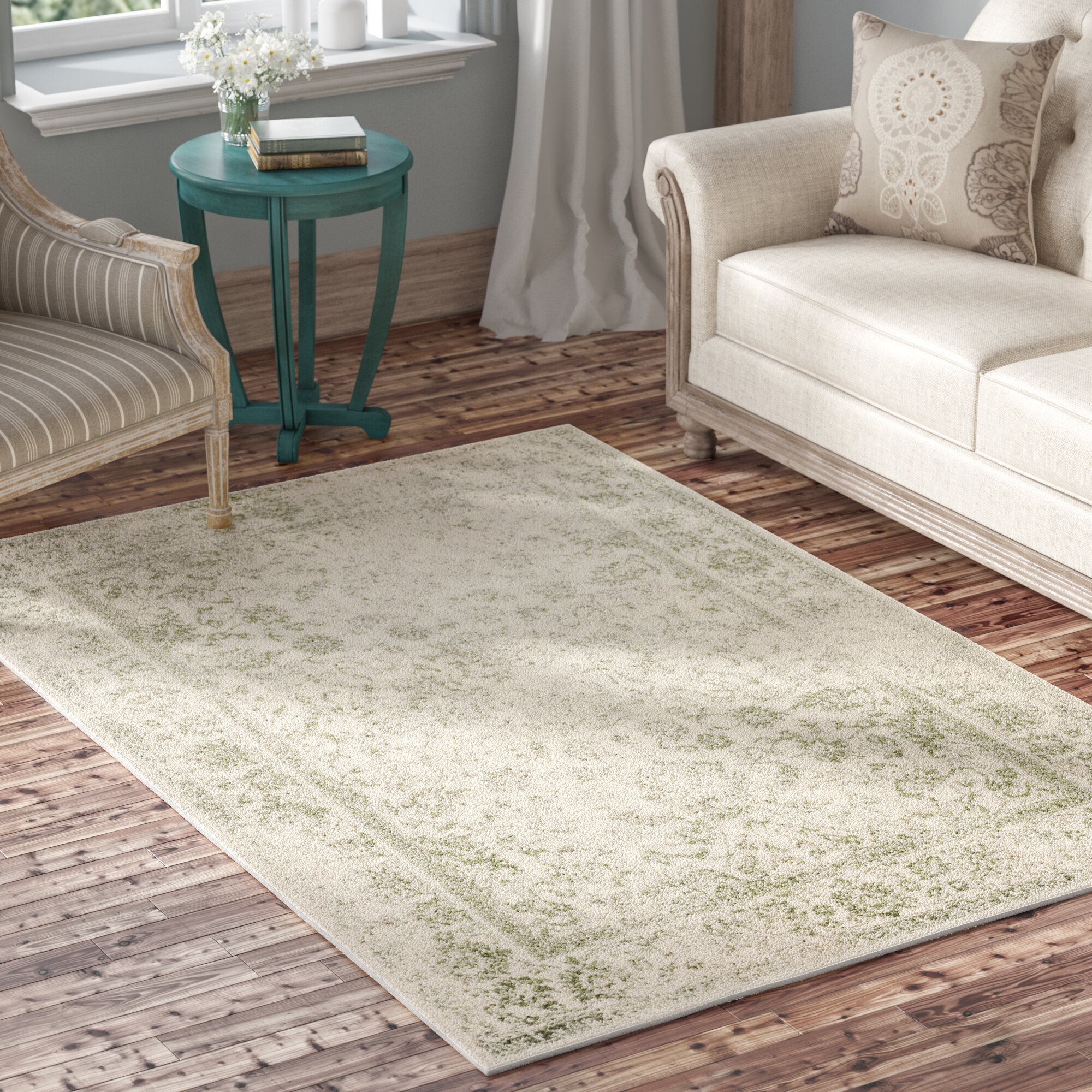 Nuss Machine Woven / Power Loomed Performance Ivory/Sage Rug