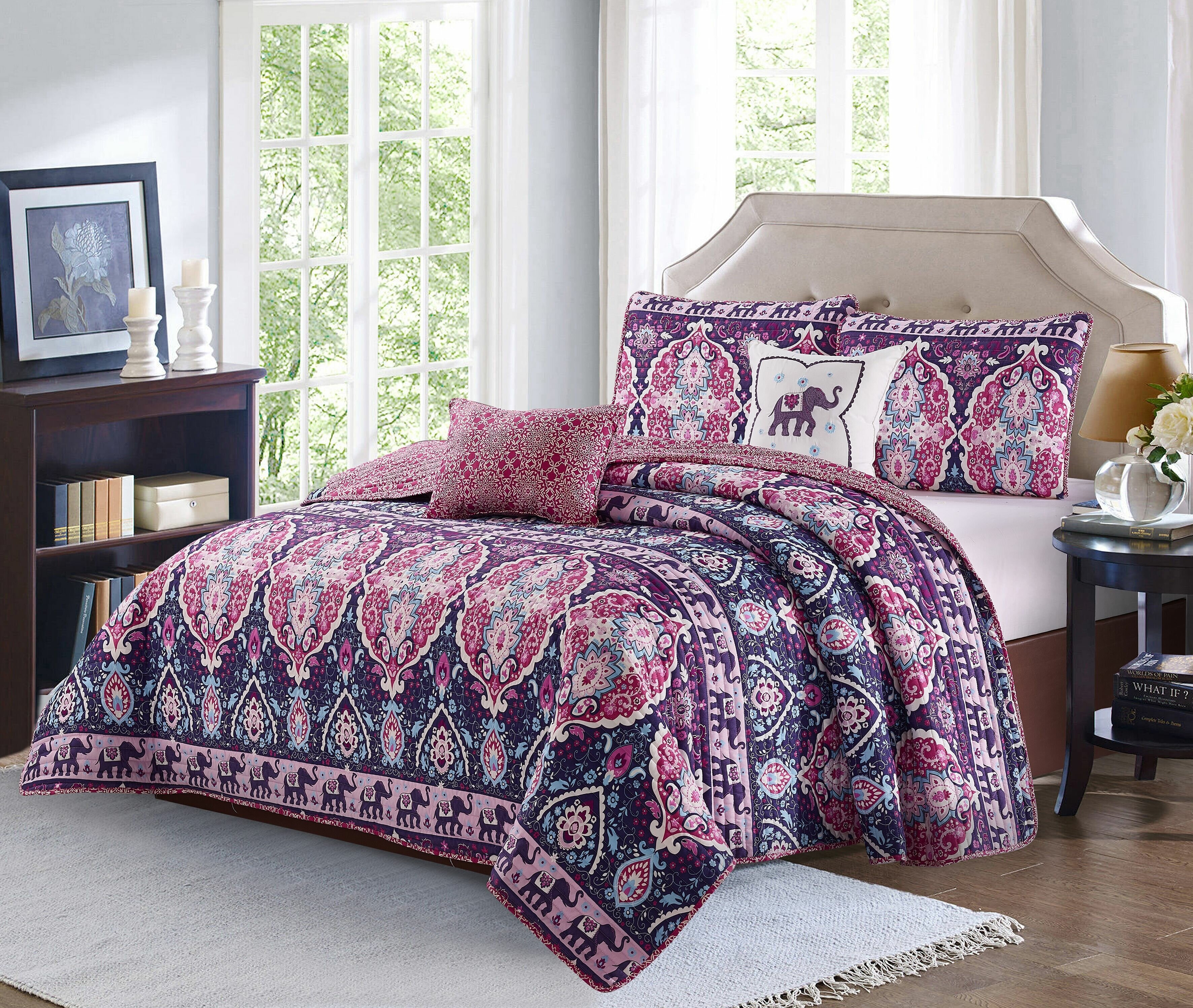 Intelligent Design Joni Coverlet Set - Purple, Full/Queen