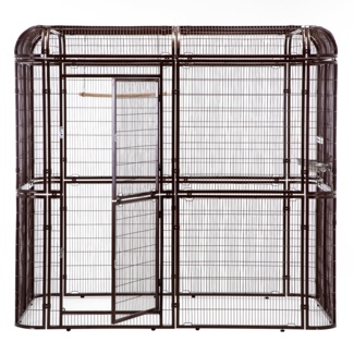 Orrin 81.5'' Steel Flat Top Flight Cage with Perch