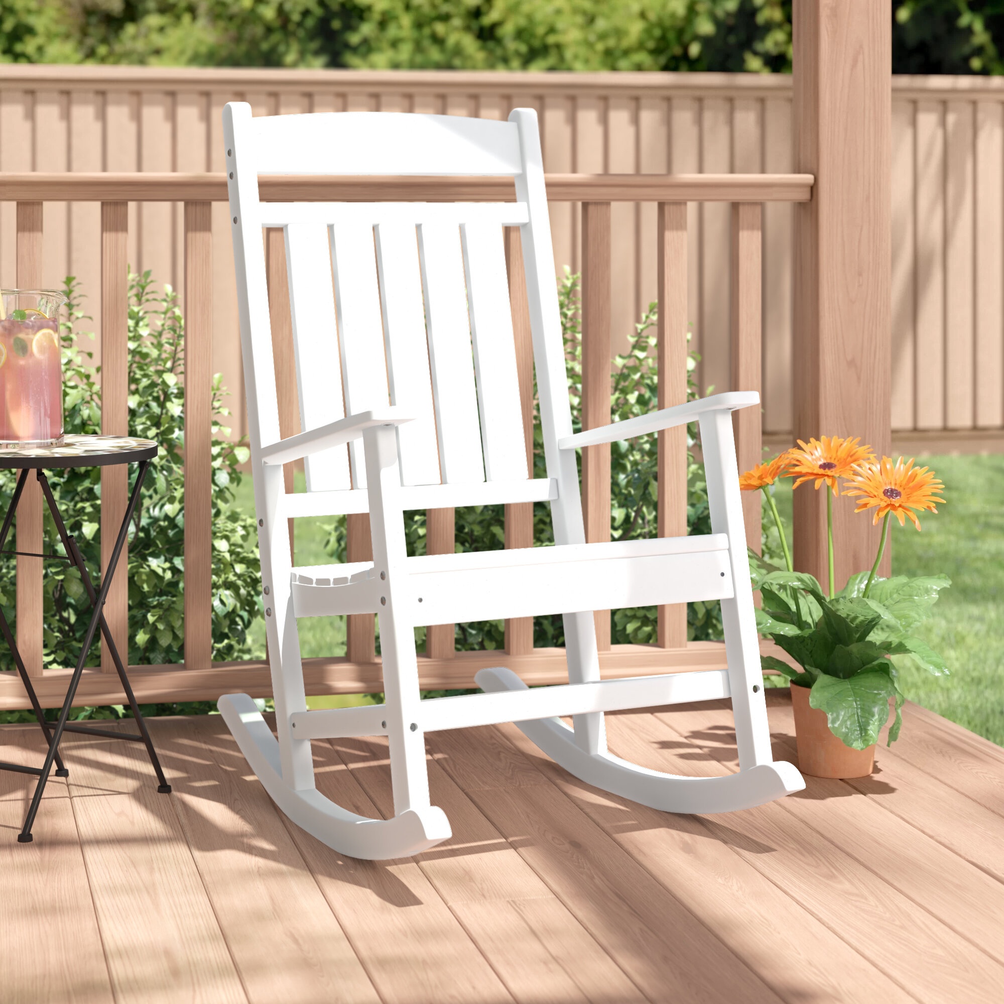 Outdoor Catelyn Rocking Plastic Chair