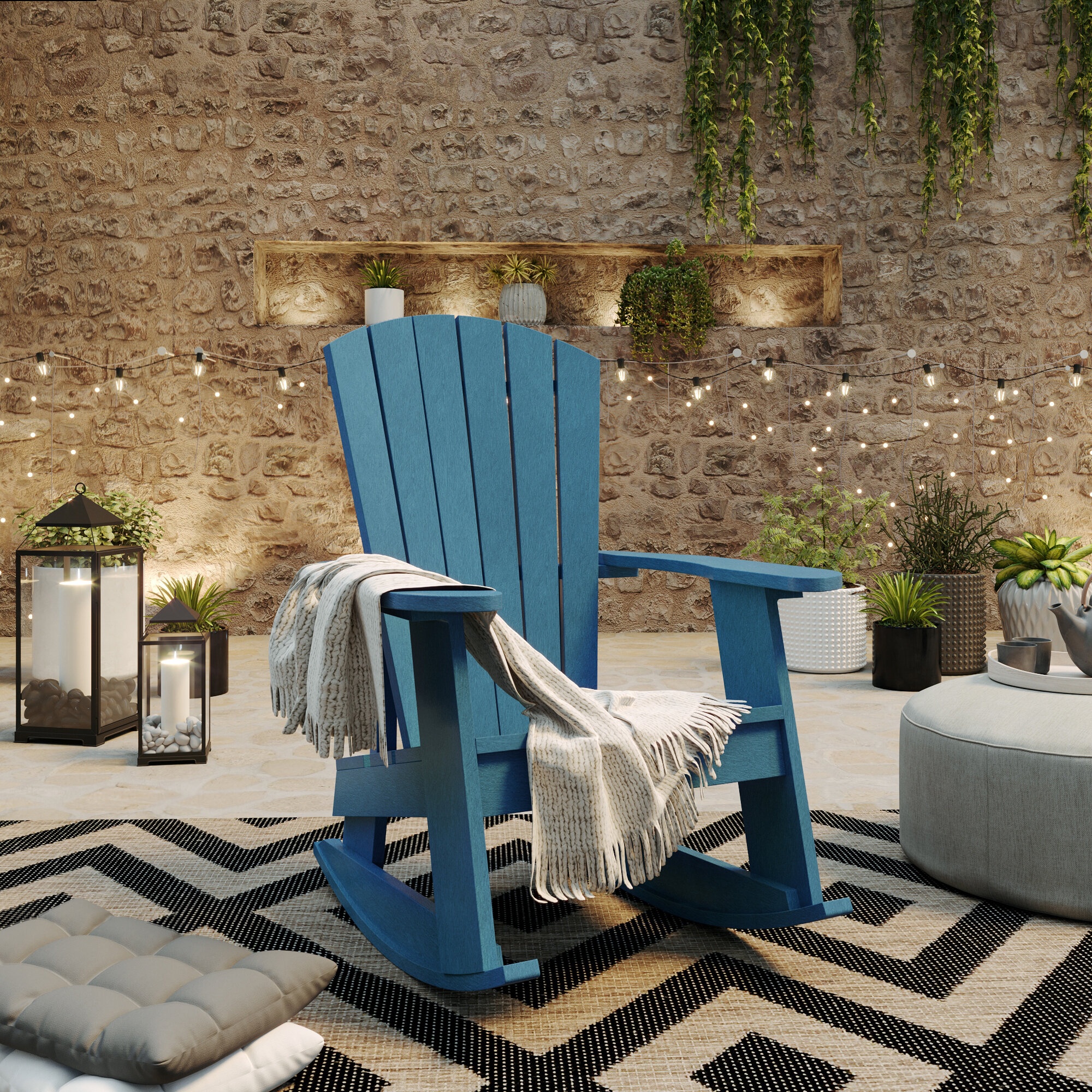 Outdoor Shay Rocking Plastic Chair