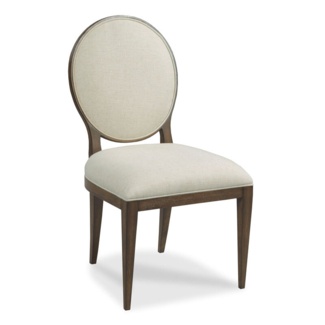 Ovale Linen King Louis Back Side Chair in Repel Stainguard