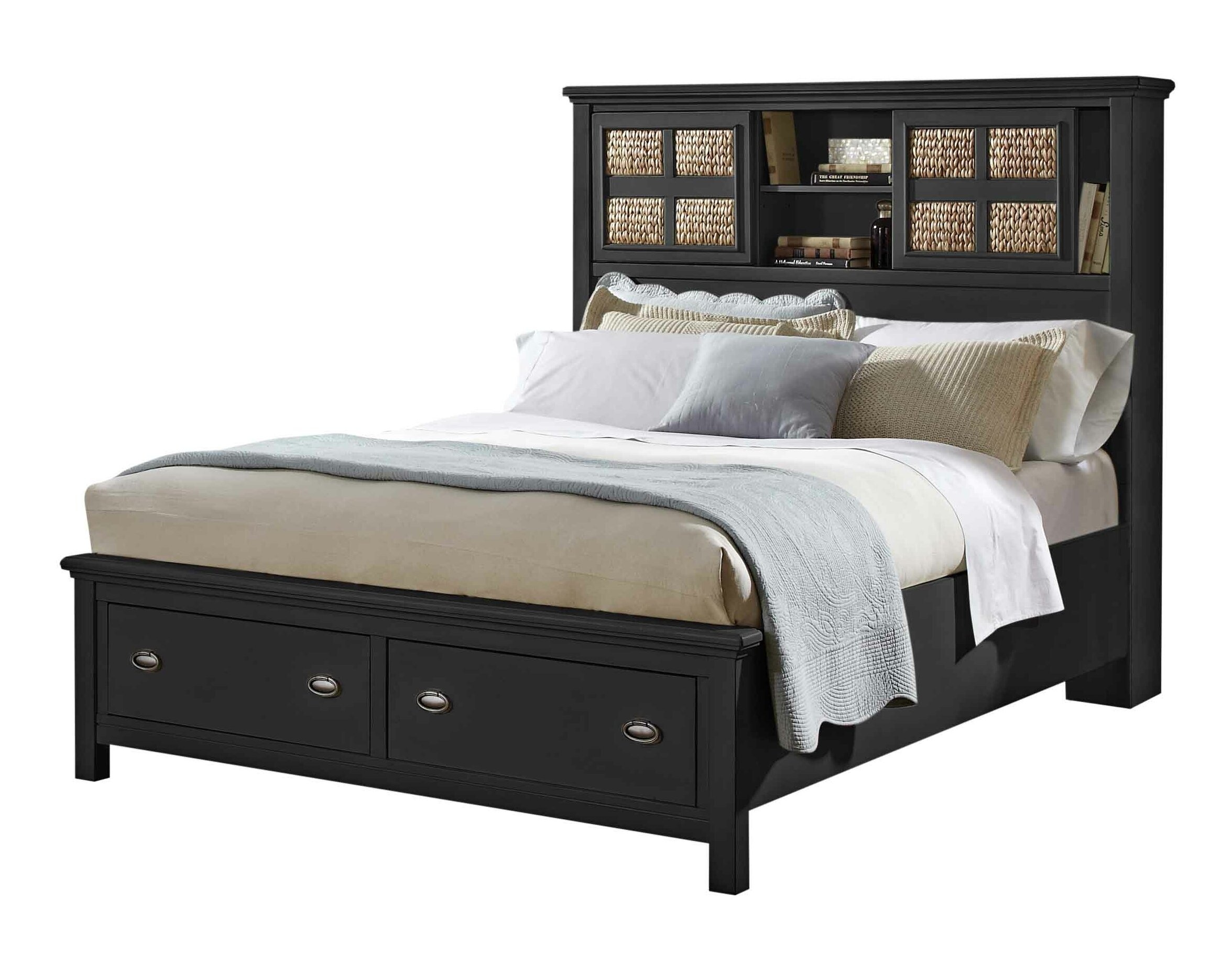 Pacifica Ebony Solid Wood Storage Bed