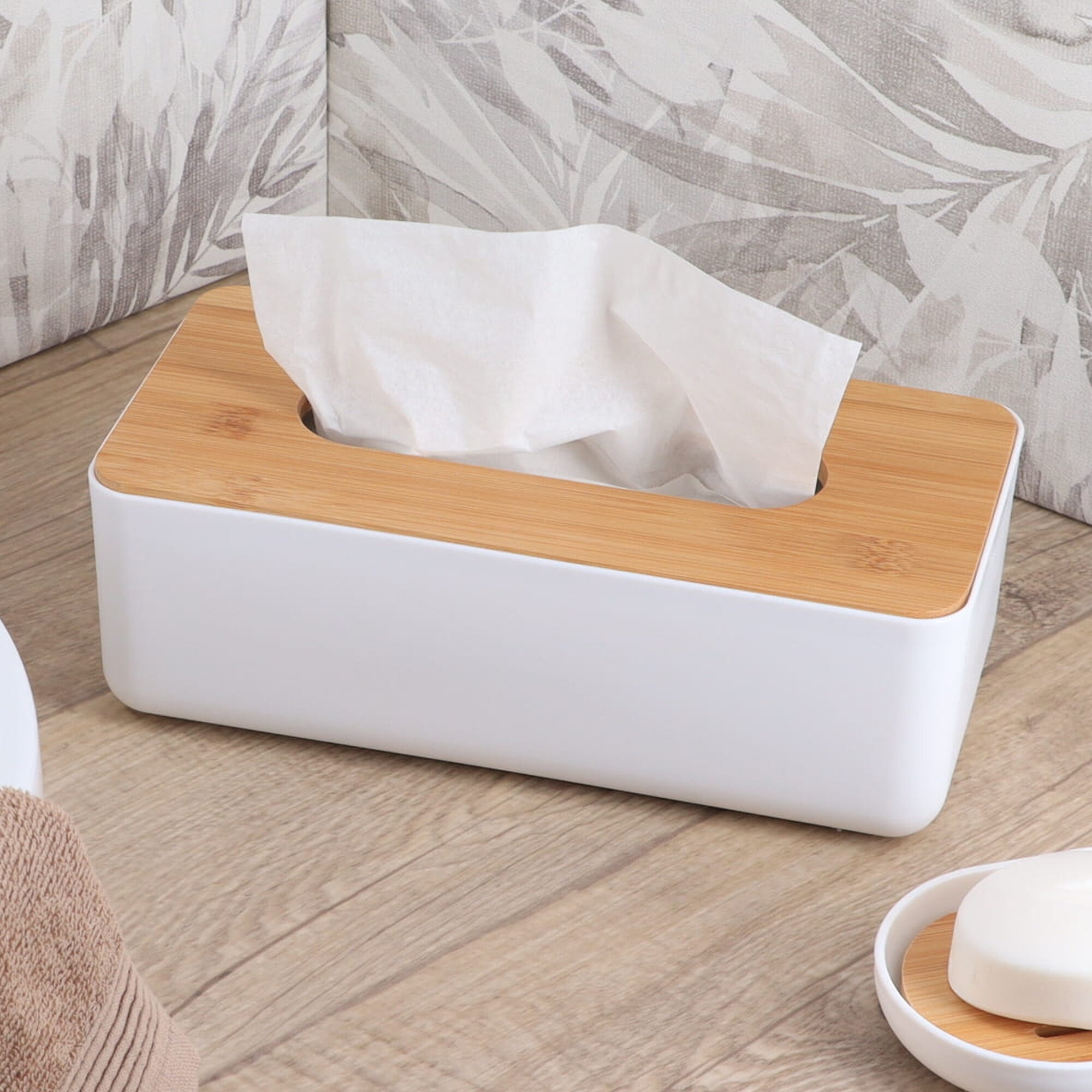 Faux Bamboo Tissue Box Cover