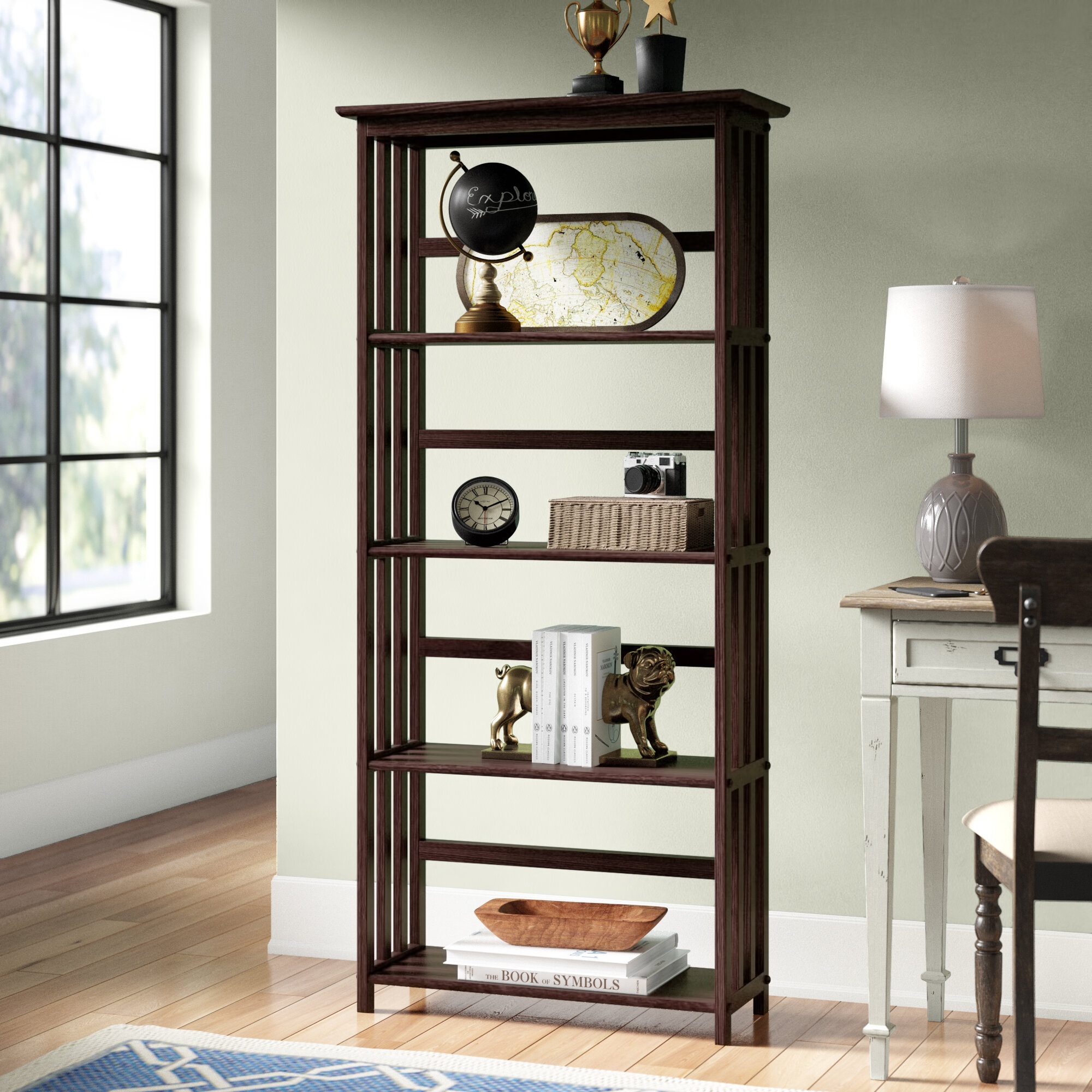 Painswick 63'' H x 29.5'' W Solid Wood Etagere Bookcase