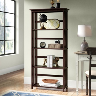 Painswick 63'' H x 29.5'' W Solid Wood Etagere Bookcase