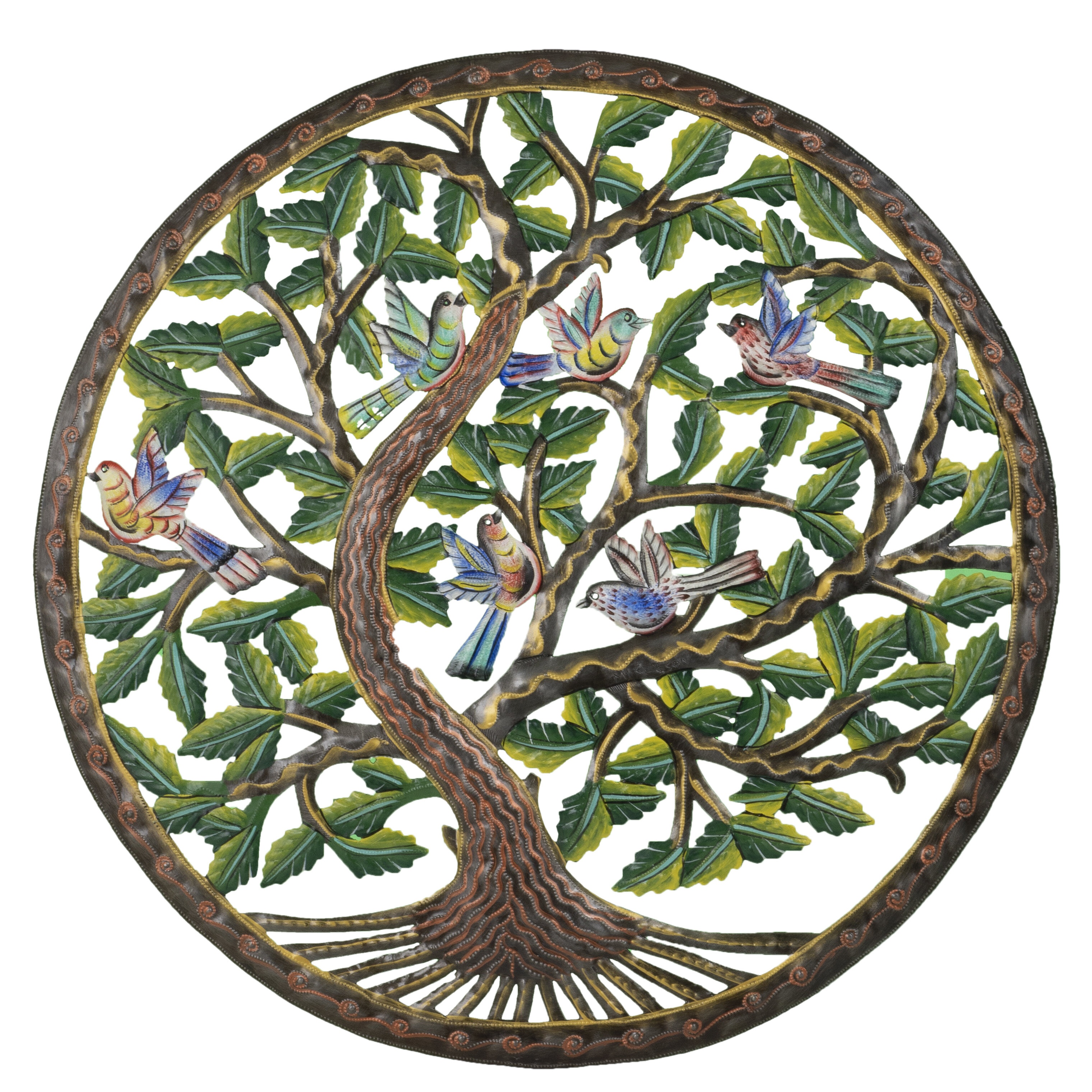 Painted Bird Tree of Life Wall Décor