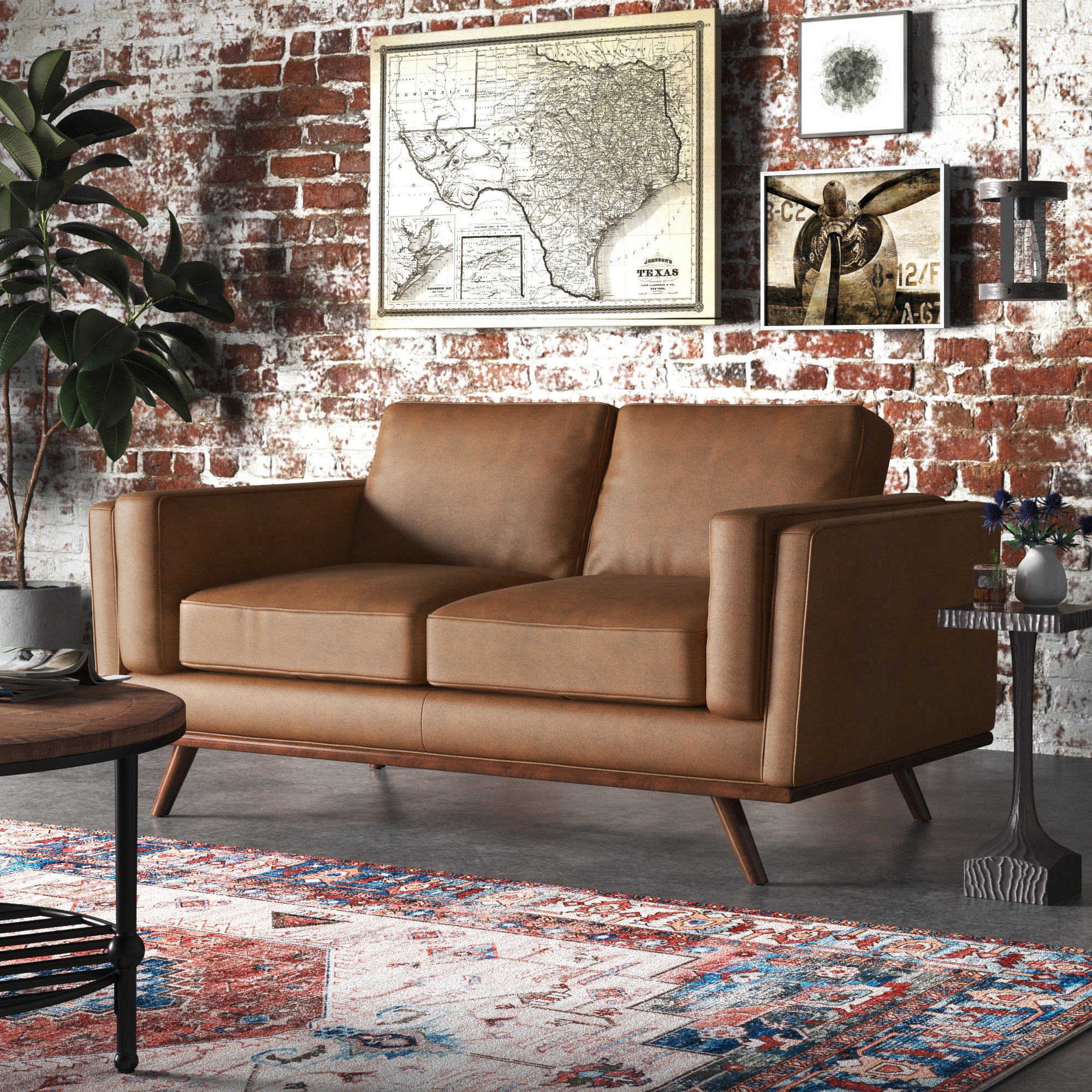 Palermo 67'' Leather Loveseat