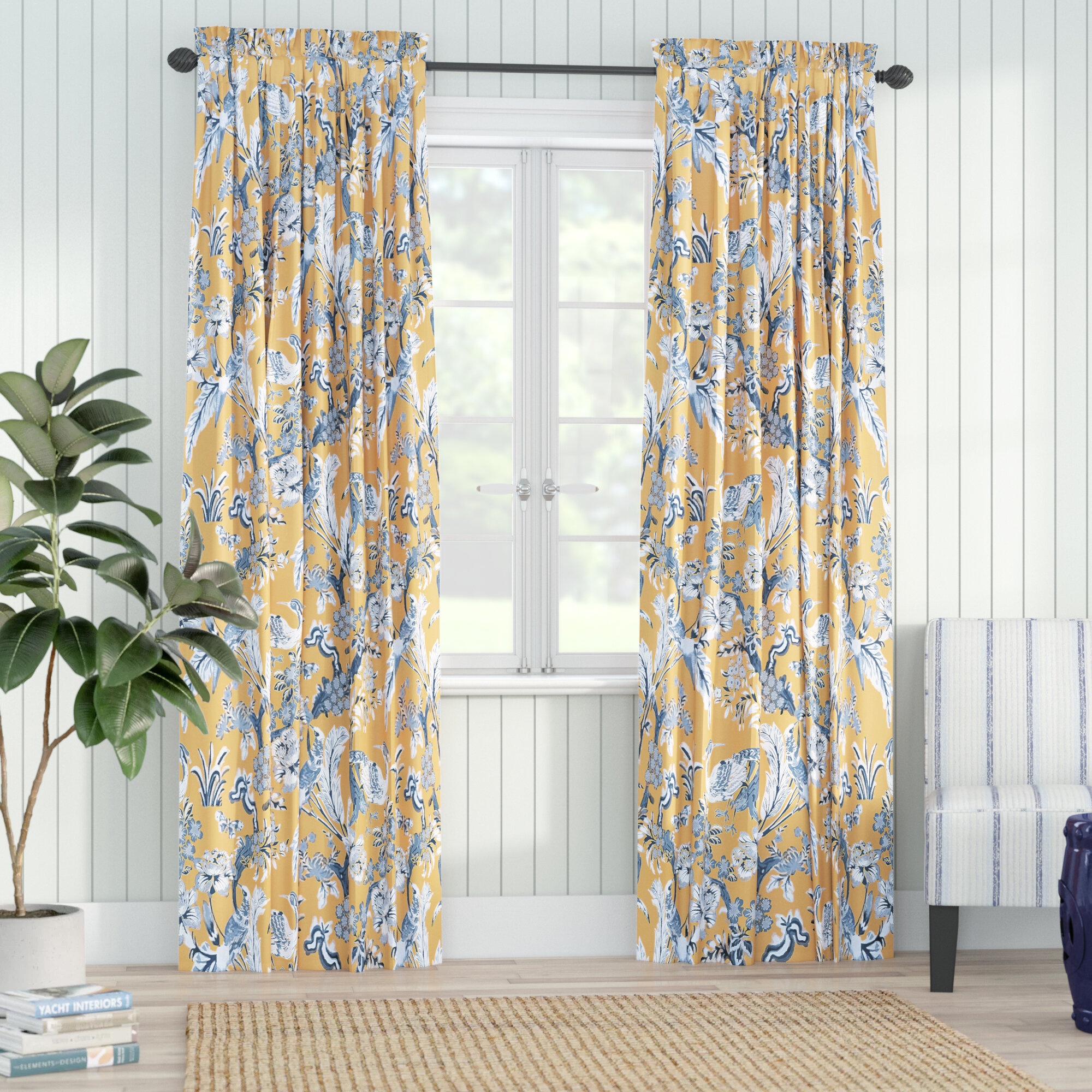 Panagia Polyester Room Darkening Curtain Pair