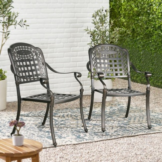 Patio 2-pieces Cast Aluminum Dining Chairs